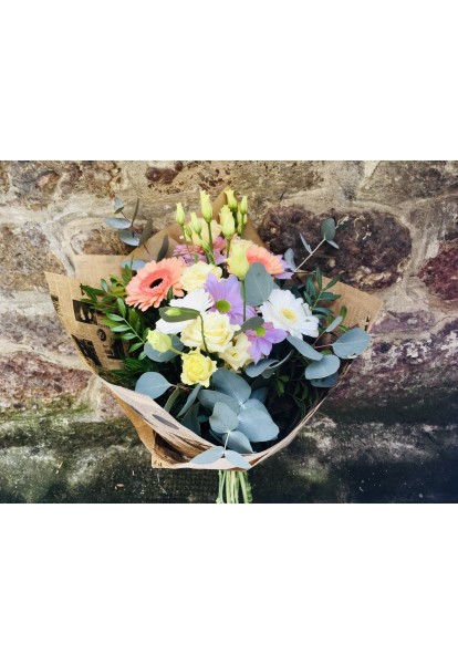 Kytice chrysanthémy, gerbery , lisianthus